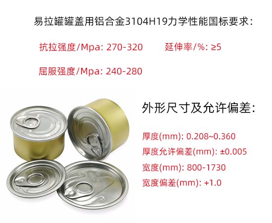 易拉罐罐蓋用鋁合金5052、3004